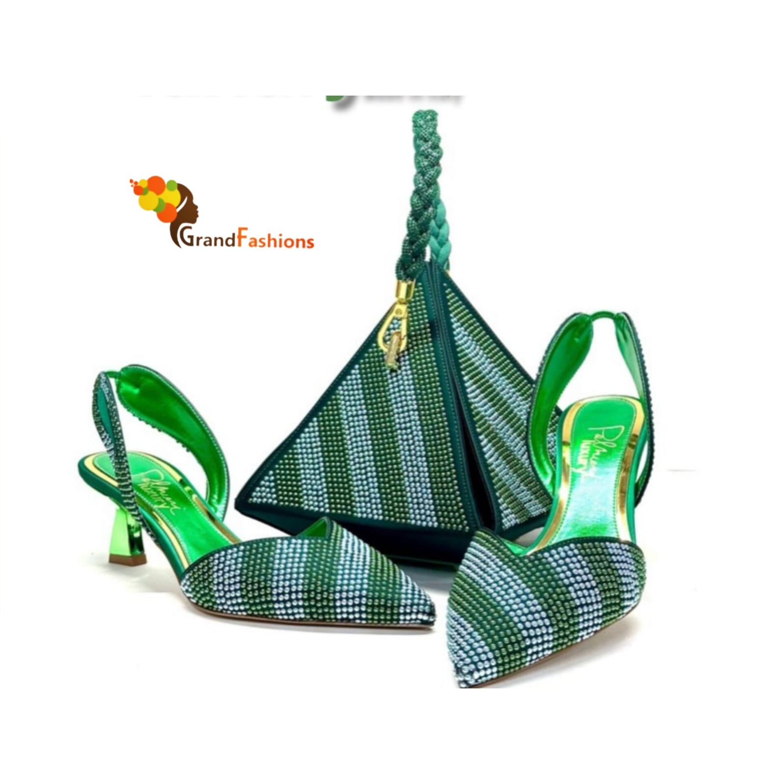 Queen Halimat Italian Designer Luxury Shoe with matching purse set
