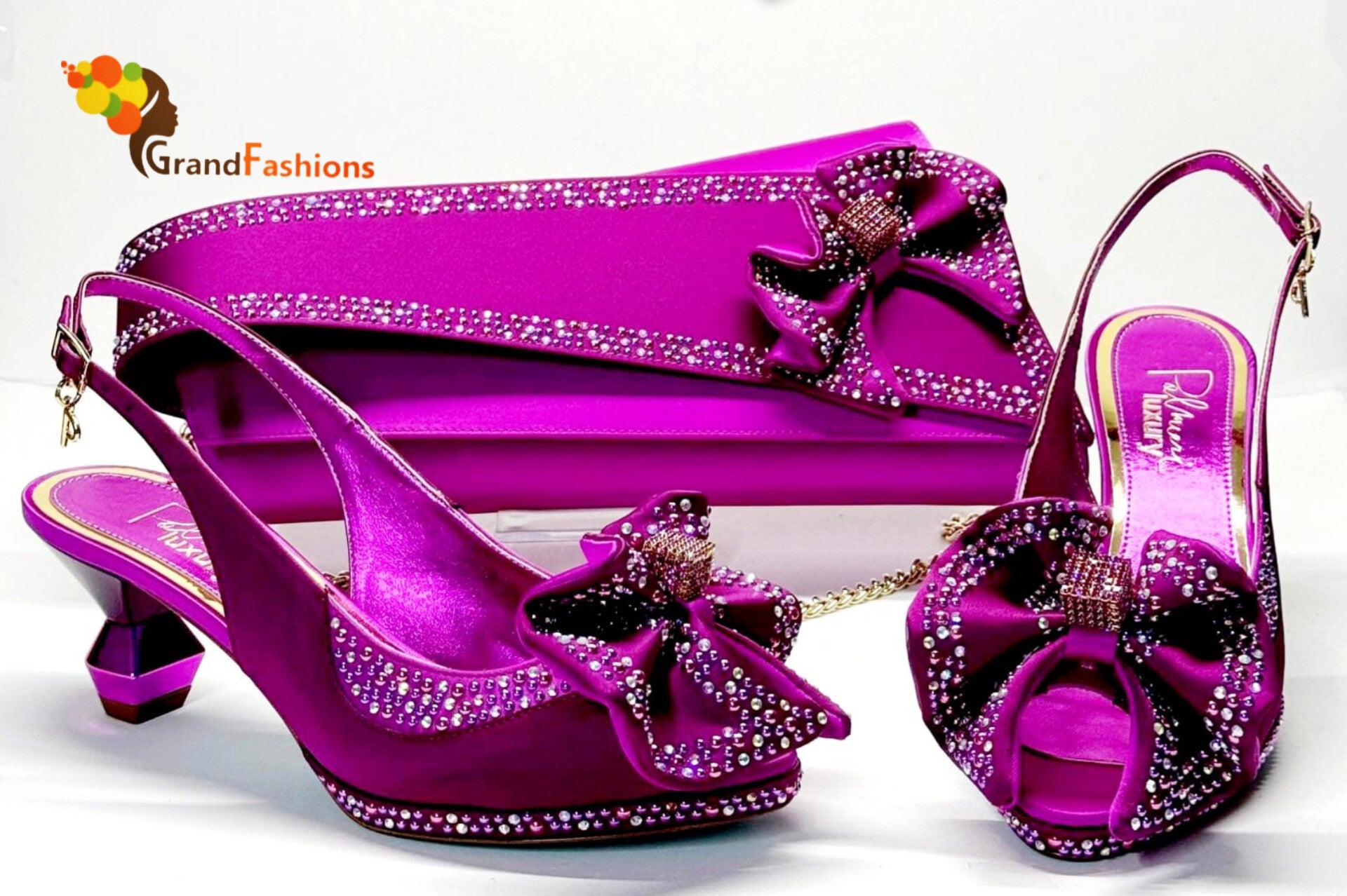 Queen Akorede Italian Designer Luxury Shoe with matching purse set