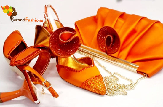 Queen Sudan Italian Designer Luxury Shoe with matching purse set