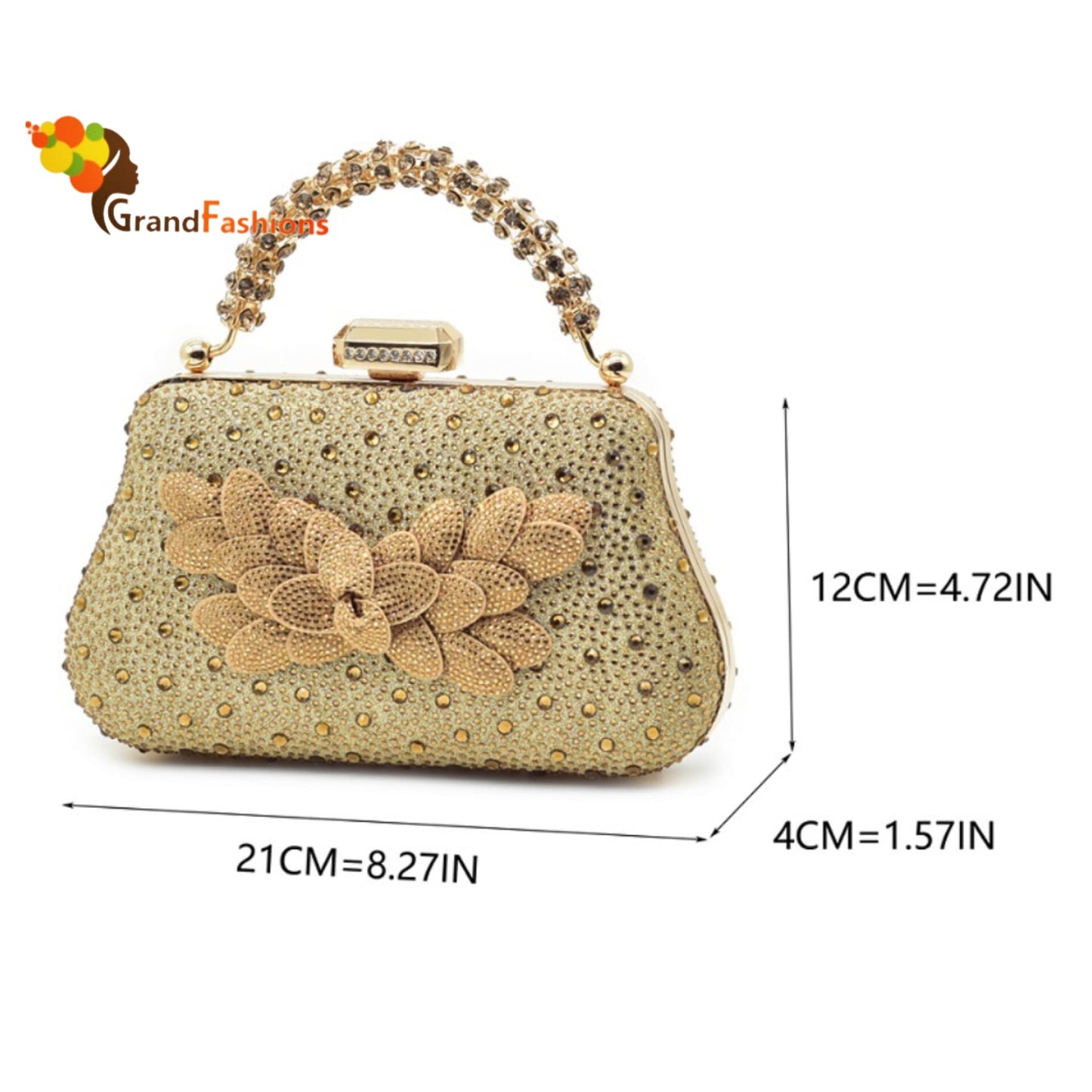 Queen Jasmine Women's Preminum Shoe & Bag Set with Rhinestone.