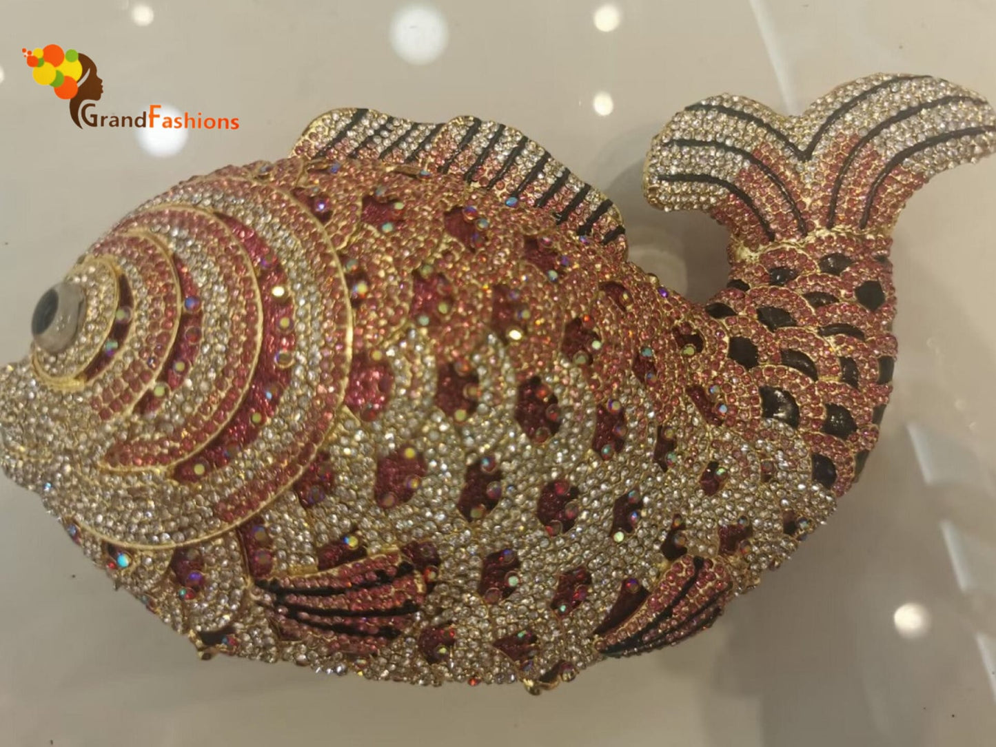 Queen Ariana Luxury Women's AAA Rhinestone Fish Evening Clutch