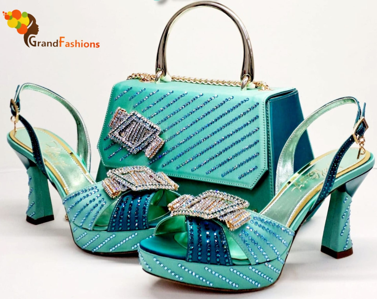 Queen Alayo Italian Designer Luxury Shoe with matching purse set