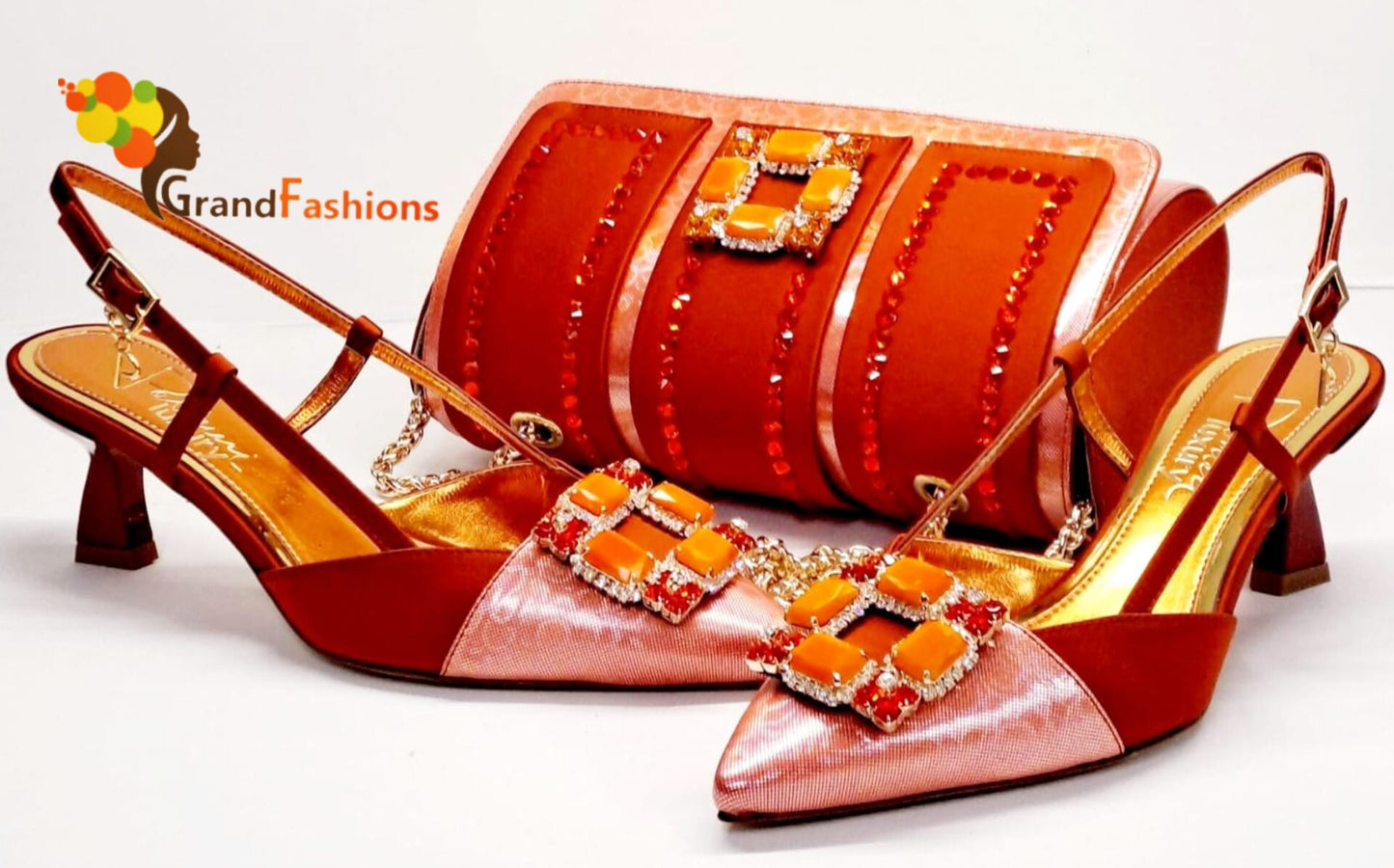 Queen Halifax Italian Designer Luxury Shoe with matching purse set