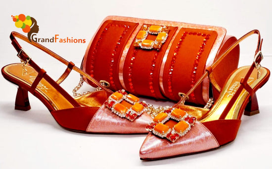 Queen Halifax Italian Designer Luxury Shoe with matching purse set