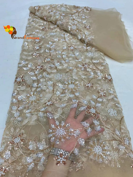 Queen Camyla Women's Luxury Beads & Sequins French Lace