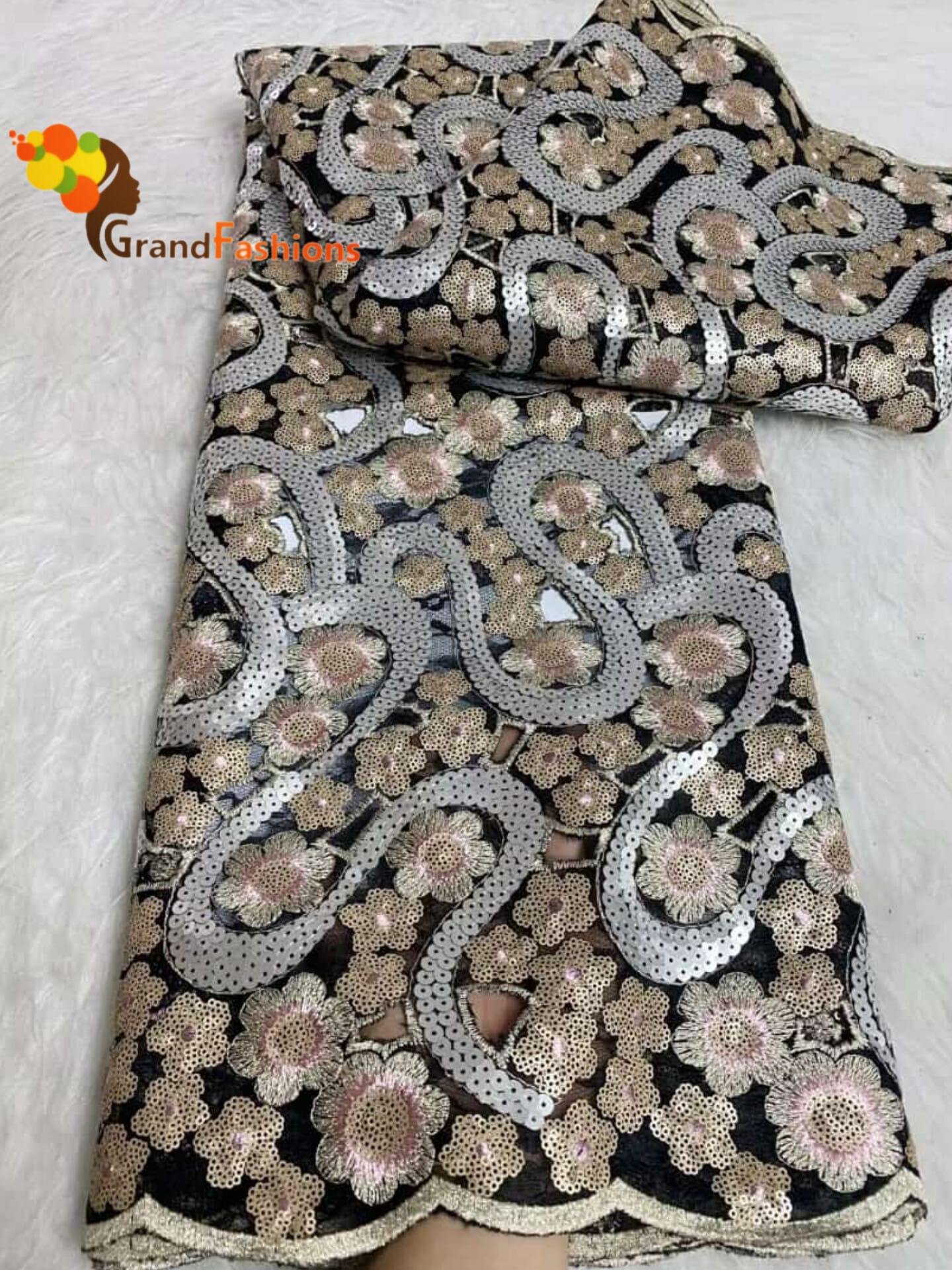 Queen Moroye Women's Luxury Sequins Lace