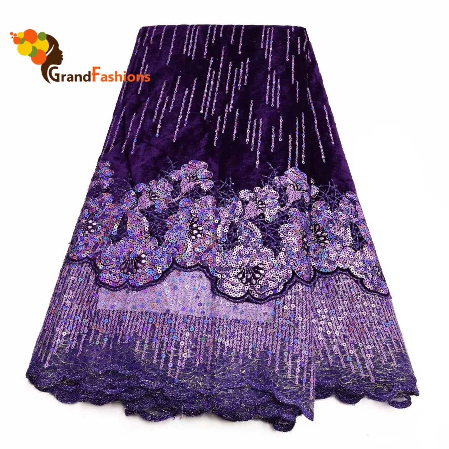 Queen Adesola Women's Sequence Velvet Lace