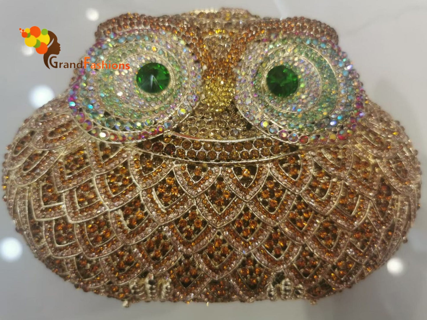 Queen Cleo Luxury Women's AAA Rhinestone Owl Evening Clutch