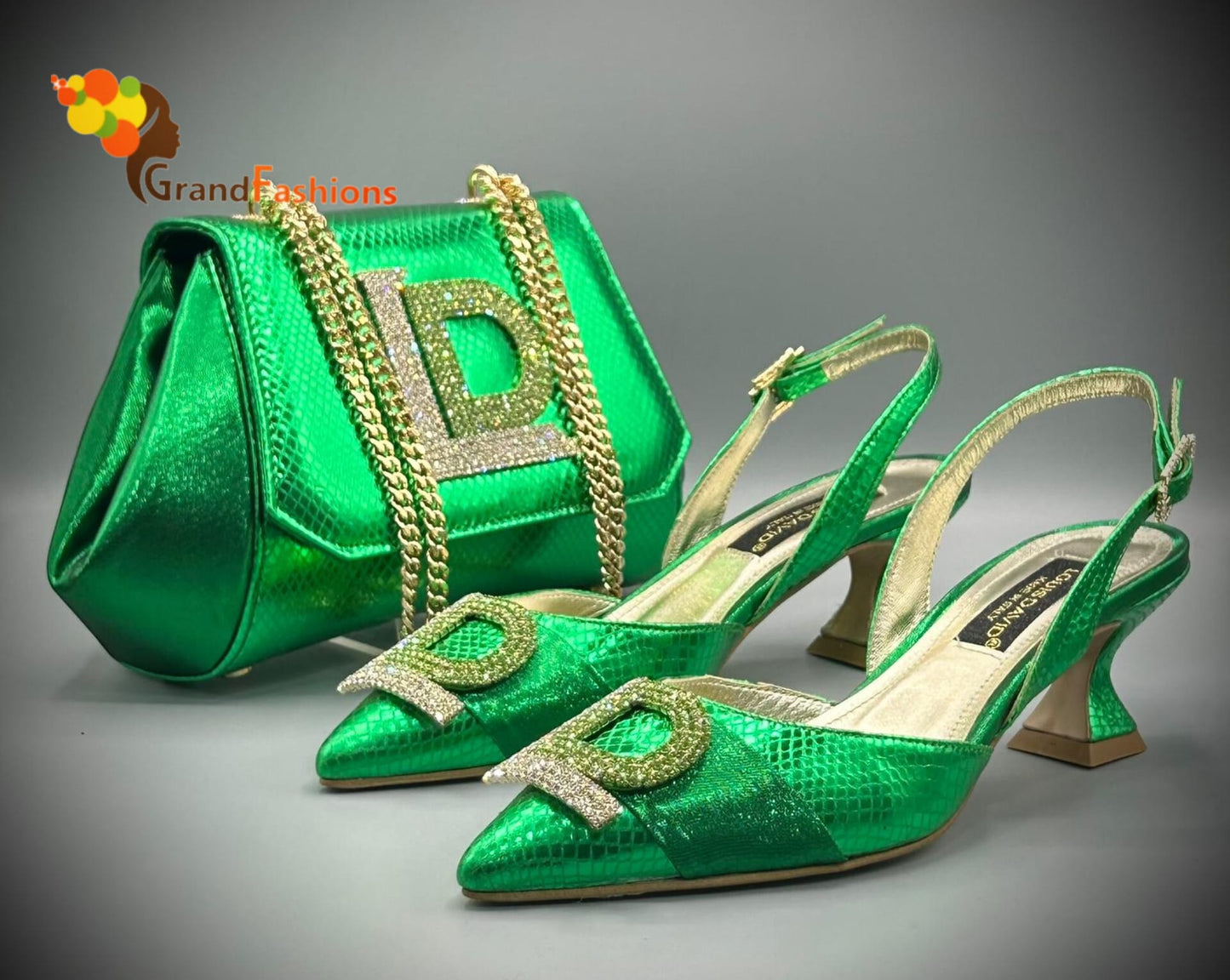 Queen Alayo Italian Designer Luxury Shoe with matching purse set