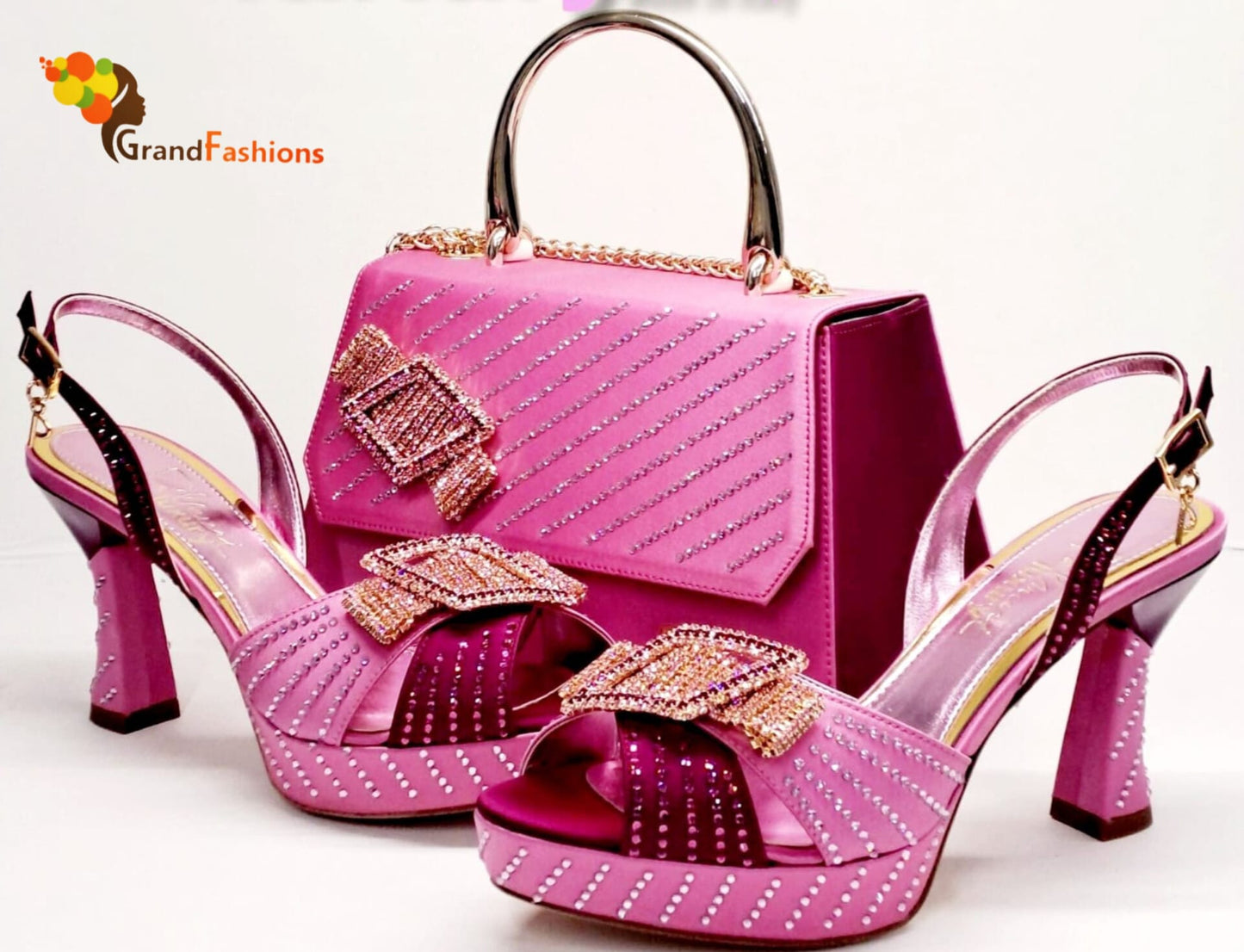 Queen Alayo Italian Designer Luxury Shoe with matching purse set