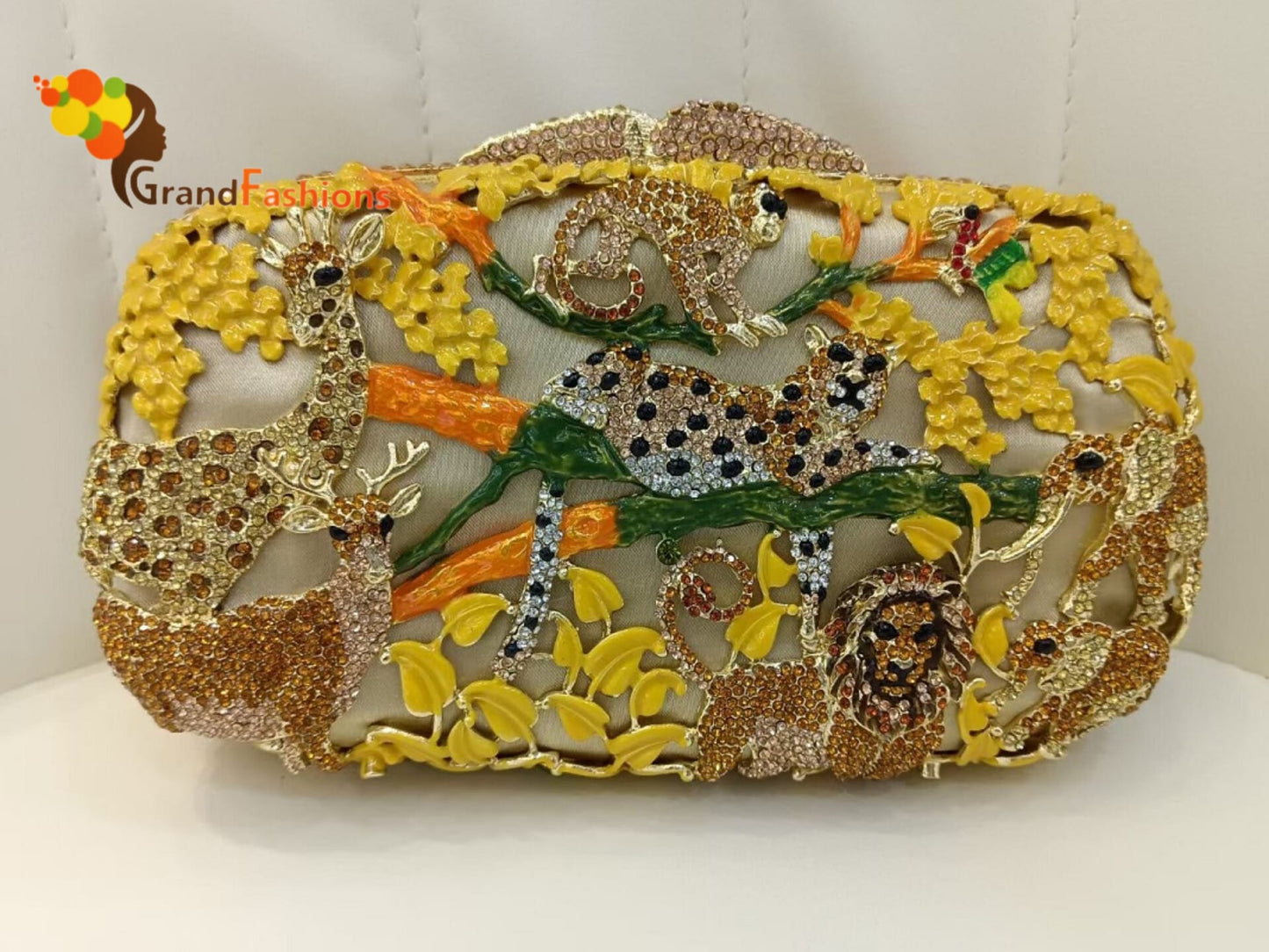 Queen Zoe Luxury Women's AAA Rhinestone Animals Evening Clutch